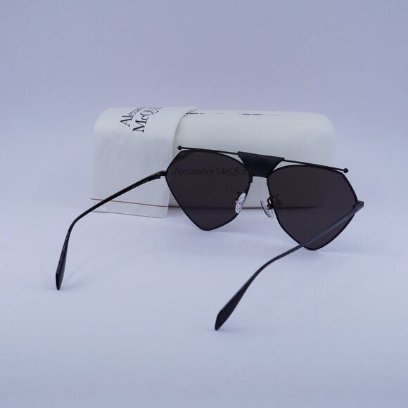 Alexander McQueen AM0317S 001 Sunglasses Black Geometric Frame, Grey Lenses - Picture 11 of 11